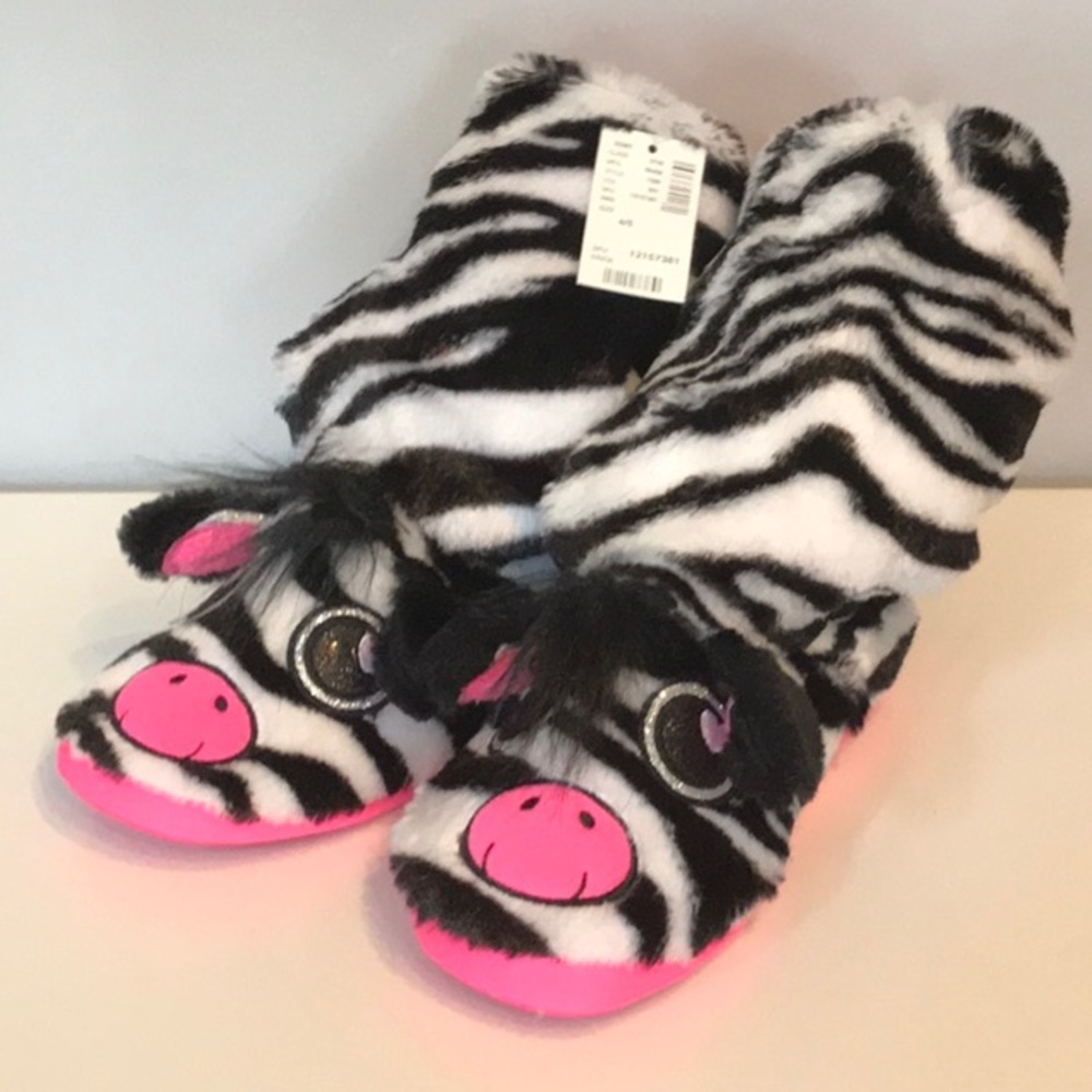 NWT Justice Zebra Slippers (Girls’)
